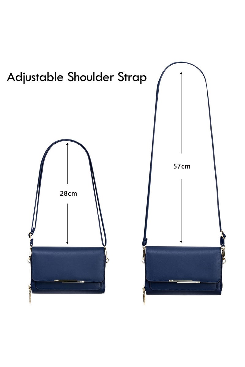 حقيبة هاتف نسائية صغيرة، حقيبة يد صغيرة، حقيبة كتف مع سحاب للإغلاق وفتحات للبطاقات، محفظة نقود ومحفظة - Image 4
