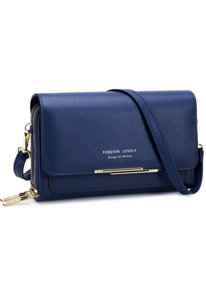 Crossbody Phone Bag for Women, Small Leather Satchel Handbags Shoulder Bags with Zipper Closure and Card Slots, Coin Purse and Wallet - Image 1