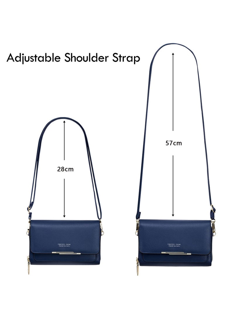 Crossbody Phone Bag for Women, Small Leather Satchel Handbags Shoulder Bags with Zipper Closure and Card Slots, Coin Purse and Wallet - Image 5