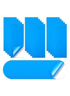 رقعة إصلاح حمام السباحة  30 قطعة طقم تصليح قارب فينيل PVC ذاتي اللصق من البلاستيك قابل للنفخ مجموعة التصحيح الأزرق