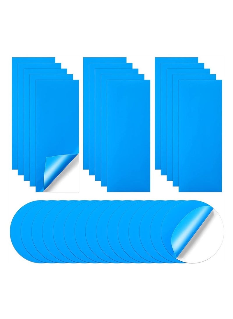 سيوسي - رقعة إصلاح حمام السباحة  30 قطعة طقم تصليح قارب فينيل PVC ذاتي اللصق من البلاستيك قابل للنفخ مجموعة التصحيح الأزرق - Image 1