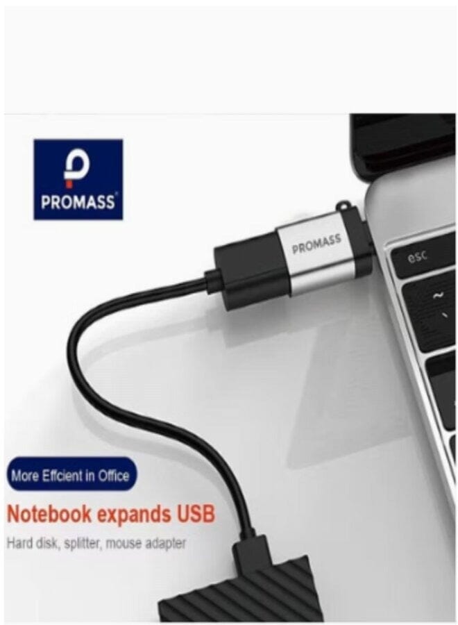 PROMASS موصل محول نقل البيانات الأصلي من النوع C إلى USB باللون الأسود - Image 3