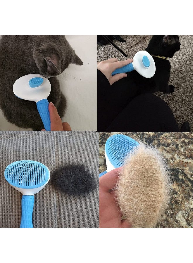 Dog Slicker Brushes Pet Soft Brush One Button Self Cleaninh For Shedding Removes Loose Undercoat Mats Tangled Hair Grooming Brush For Pet Massage - Multicolor - Image 2