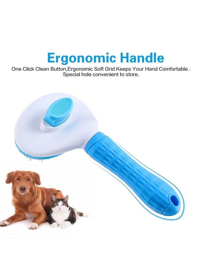 Dog Slicker Brushes Pet Soft Brush One Button Self Cleaninh For Shedding Removes Loose Undercoat Mats Tangled Hair Grooming Brush For Pet Massage - Multicolor - Image 4