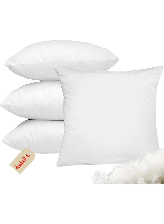 F.A.M.S Sofa Cushion Pillow White Soft Brushed Microfiber Throw Pillow Insert Comfortable Plush Comfort And Perfect Support Pillows For Sofa Bed And Couch Pillow Filling 50 X 50 Cm 4 Units  - Image 1
