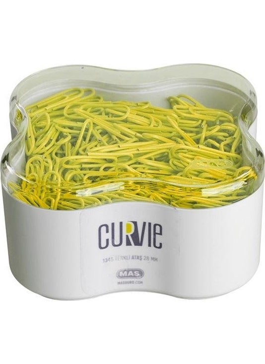 MAS Curvie Colored Paper Clips 500 Pack Yellow 