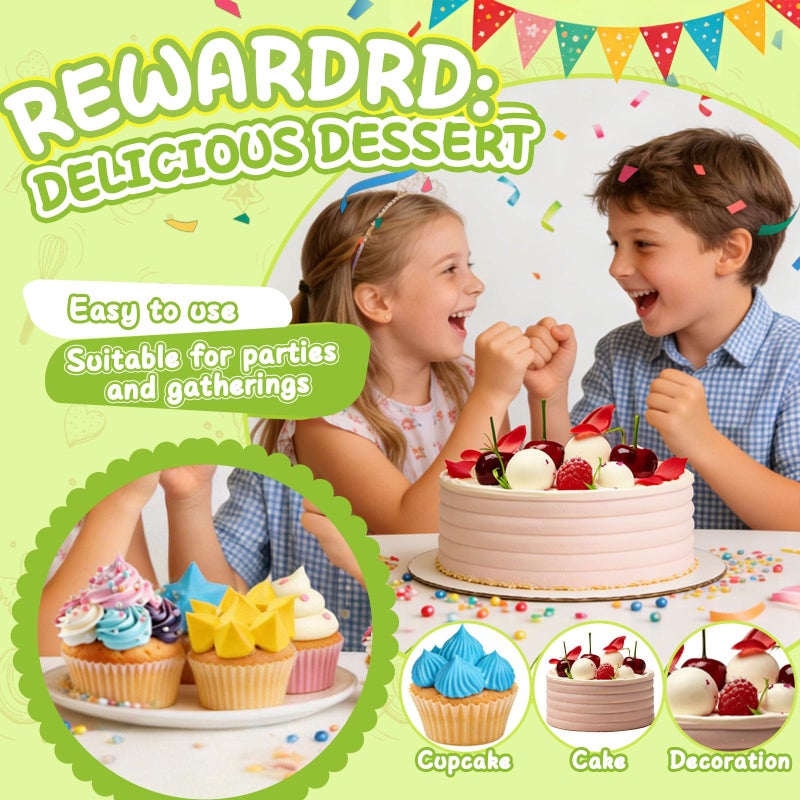 Suuker extra large piping tips set (F02 F06 9FT R22L), stainless steel round piping tip,large star square wide jumbo piping tips,eclair churro meringue for cake cupcake cookie decorating - Image 4