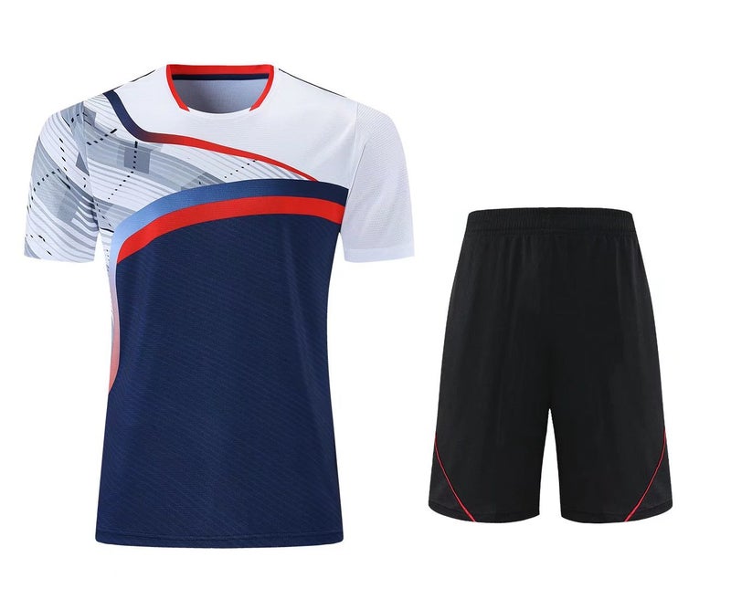 Generic New Volleyball Clothing Mens Short-sleeved Suit Volleyball Team Uniform Training Clothing Air Volleyball Clothing Womens Volleyball Jersey Competition Clothing 841 male sapphire blue 