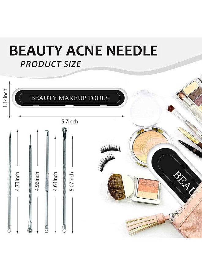 Scheibe Whitehead Popping |Blackhead Remover | Pimple Comedown Extractor Tool with Case Treatment for Blemish | Zit Removing for Nose Face Skin | Remover Tools Kit - Set of 4 - Image 2