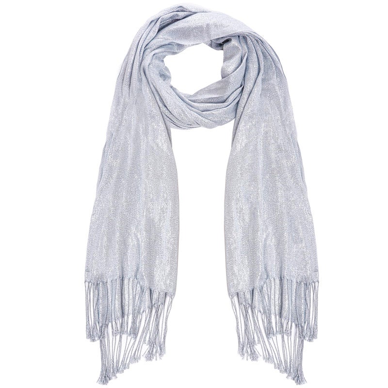 Jmkcoz Women's Pashmina Shawls Wraps Scarf for Evening Dresses Bridal Bridesmaid Wedding Winter Large Warm Soft Silky Scarves (Silver) - Image 2