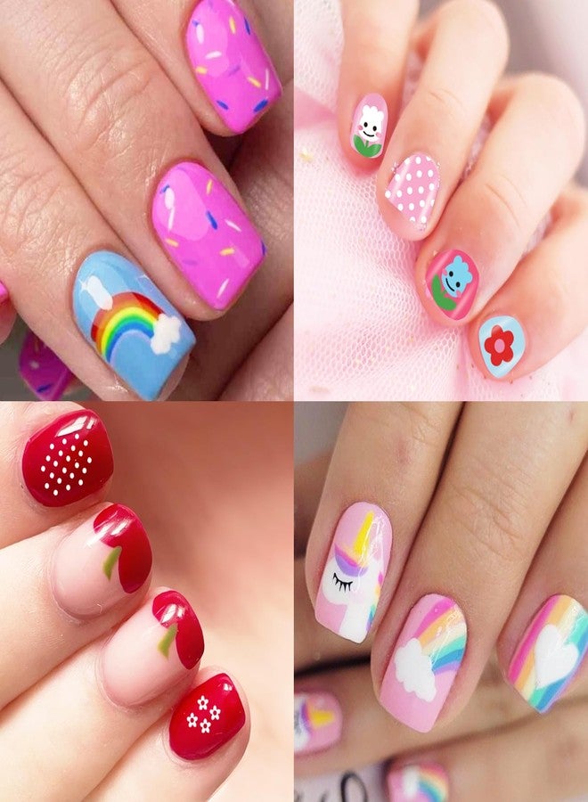 winthrop 6 Sheets Nail Stickers for Kids Full Nail Wraps for Girls, Cute Unicorn Flower Butterfly Star Designs 3D Self-Adhesive Nail Art Decals Holiday Colorful Manicure Decorations for Age 7 and Older - Image 5