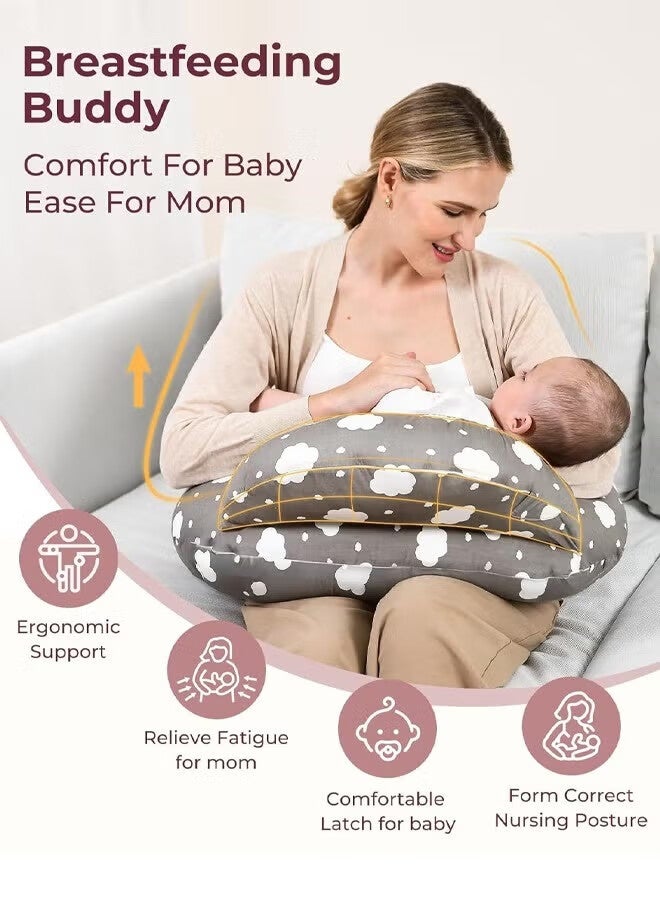 AGREON Breastfeeding pad Nursing Pillow Nursing pad Multifunctional Baby Feeding Pad Infant Feeding Support Pad Lumbar support Relieves lower back pain Removable and washable - Image 5