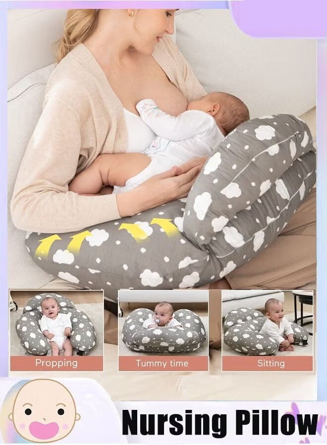 AGREON Breastfeeding pad Nursing Pillow Nursing pad Multifunctional Baby Feeding Pad Infant Feeding Support Pad Lumbar support Relieves lower back pain Removable and washable - Image 1
