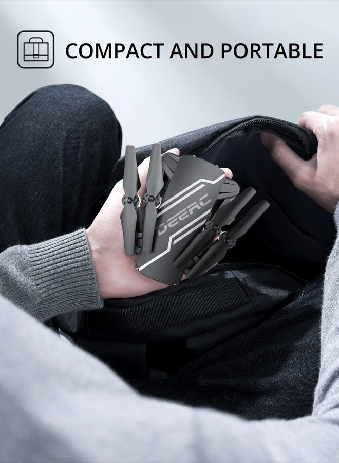 DEERC D20 Mini Drone for Kids with 720P HD FPV Camera Remote Control Toys Gifts for Boys Girls with Altitude Hold, Headless Mode, One Key Start Speed Adjustment, 3D Flips 2 Batteries, Black - Image 4