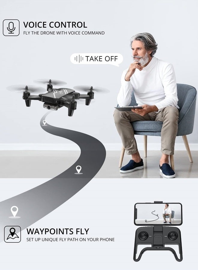 DEERC D20 Mini Drone for Kids with 720P HD FPV Camera Remote Control Toys Gifts for Boys Girls with Altitude Hold, Headless Mode, One Key Start Speed Adjustment, 3D Flips 2 Batteries, Black - Image 3