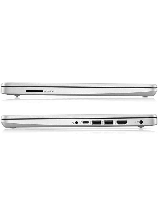 HP لابتوب 14 بوصة مع شاشة FHD بقطر 14 بوصة، معالج Core i3-1215U/16GB RAM/512GB SSD/رسومات Intel UHD/ويندوز 11 إنجليزي/عربي فضي طبيعي مع قرص خارجي سعة 128GB + محور Type-C إلى USB - Image 5