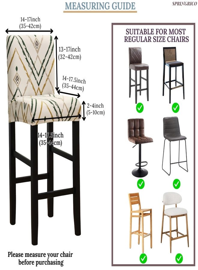 SPRINGRICO Bar Stool Covers Set of 4, Stretch Washable Barstool Seat Covers with Backs, Removable Counter Height Chair Covers for Kitchen Dining Room Cafe (Lucid Calm, 4PCS) - Image 3