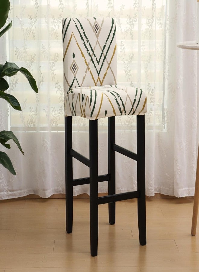 SPRINGRICO Bar Stool Covers Set of 4, Stretch Washable Barstool Seat Covers with Backs, Removable Counter Height Chair Covers for Kitchen Dining Room Cafe (Lucid Calm, 4PCS) - Image 2