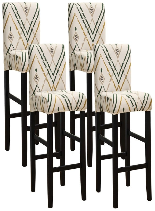 SPRINGRICO Bar Stool Covers Set of 4, Stretch Washable Barstool Seat Covers with Backs, Removable Counter Height Chair Covers for Kitchen Dining Room Cafe (Lucid Calm, 4PCS) - Image 1