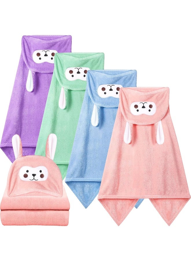 Kenning 4 Pack Baby Bath Towel 28 x 55 Inch Soft Hooded Towel Wrap for Boys Girls - Image 1