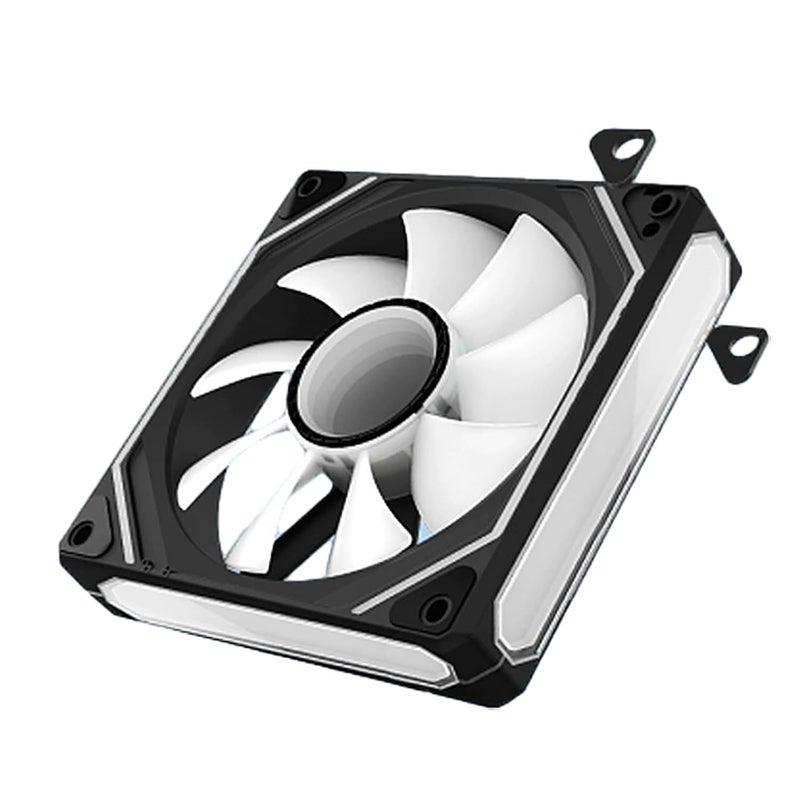 مروحة كمبيوتر سوداء عكسية 12 سم 5 فولت 3 دبابيس ARGB PWM تبريد هادئ 61.5 CFM 765-1800 دورة في الدقيقة توافق واسع - Image 1