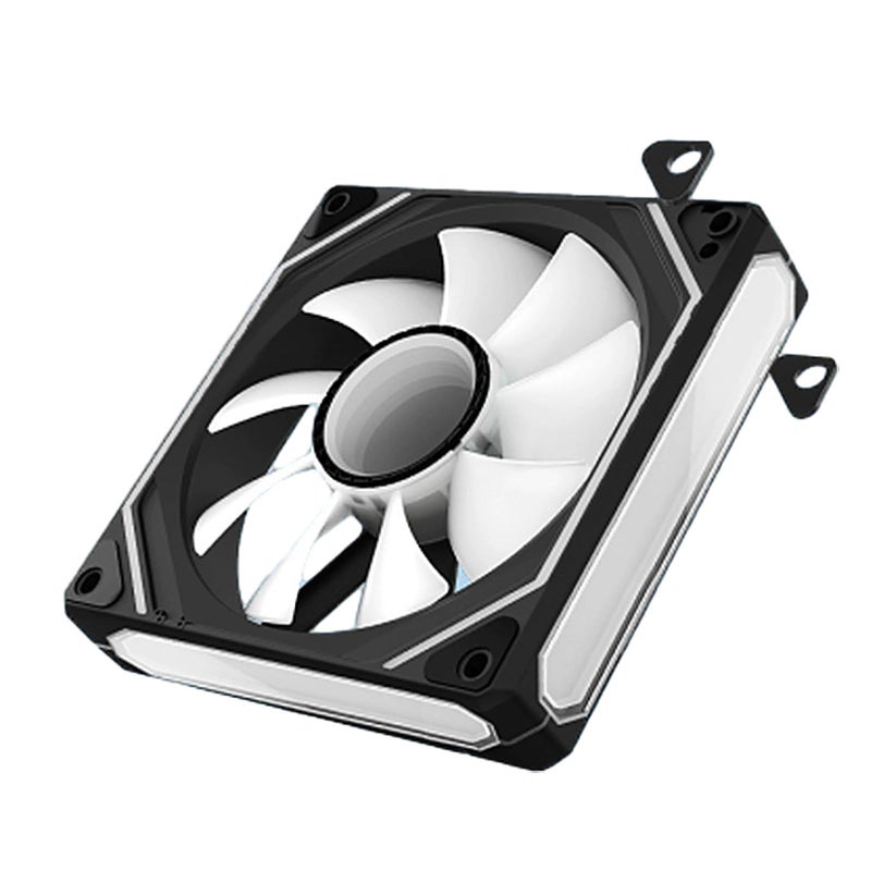 مروحة كمبيوتر سوداء عكسية 12 سم 5 فولت 3 دبابيس ARGB PWM تبريد هادئ 61.5 CFM 765-1800 دورة في الدقيقة توافق واسع - Image 2