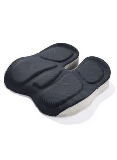 TYCOM Seat Cushion for Office Lumbar Support Pillow Chair Memory Foam Seat Cushion for Sciatica Back Support Pillow Chair Pads Reduce Tailbone Pressure Dark Grey. 