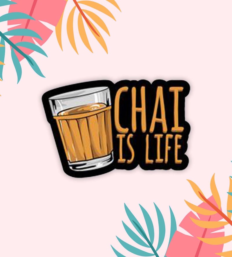 GIFTMEBAZAR Gift Me Bazar Chai Love Quote Fridge Magnet Stickers for Kitchen Decoration India Souvenir Decoration Items for Home Kitchen & Gift for Tea Lover | Funny Fridge Magnets (Chai is Life) - Image 3