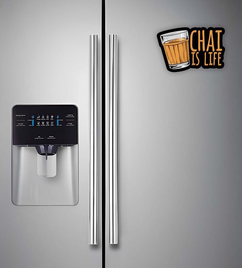 GIFTMEBAZAR Gift Me Bazar Chai Love Quote Fridge Magnet Stickers for Kitchen Decoration India Souvenir Decoration Items for Home Kitchen & Gift for Tea Lover | Funny Fridge Magnets (Chai is Life) - Image 2