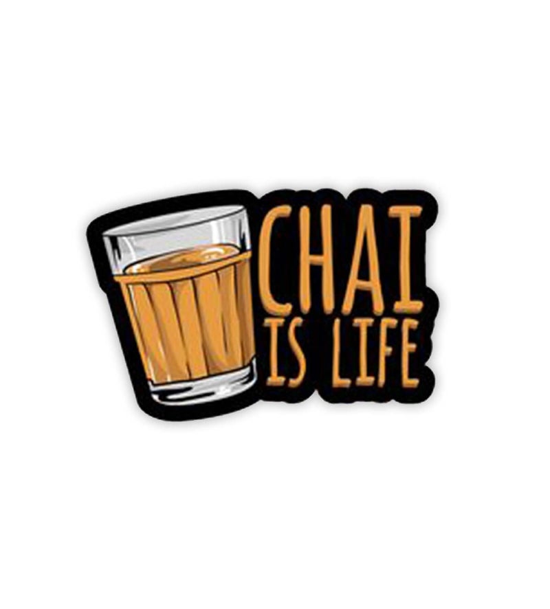 GIFTMEBAZAR Gift Me Bazar Chai Love Quote Fridge Magnet Stickers for Kitchen Decoration India Souvenir Decoration Items for Home Kitchen & Gift for Tea Lover | Funny Fridge Magnets (Chai is Life) - Image 1