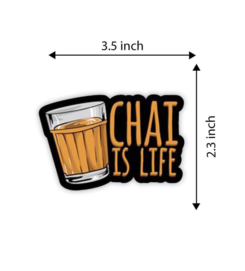 GIFTMEBAZAR Gift Me Bazar Chai Love Quote Fridge Magnet Stickers for Kitchen Decoration India Souvenir Decoration Items for Home Kitchen & Gift for Tea Lover | Funny Fridge Magnets (Chai is Life) - Image 4