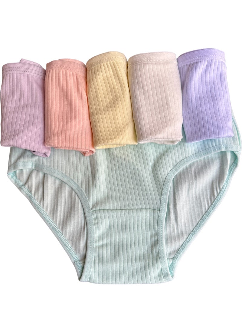 Tutku Dondeza 12-Pack Cotton Pastel Colored Ribbed Girls Panties  - Image 1
