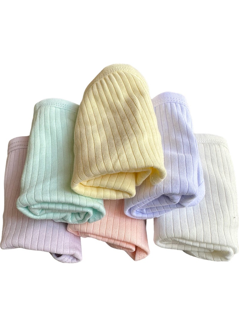 Tutku Dondeza 12-Pack Cotton Pastel Colored Ribbed Girls Panties  - Image 2