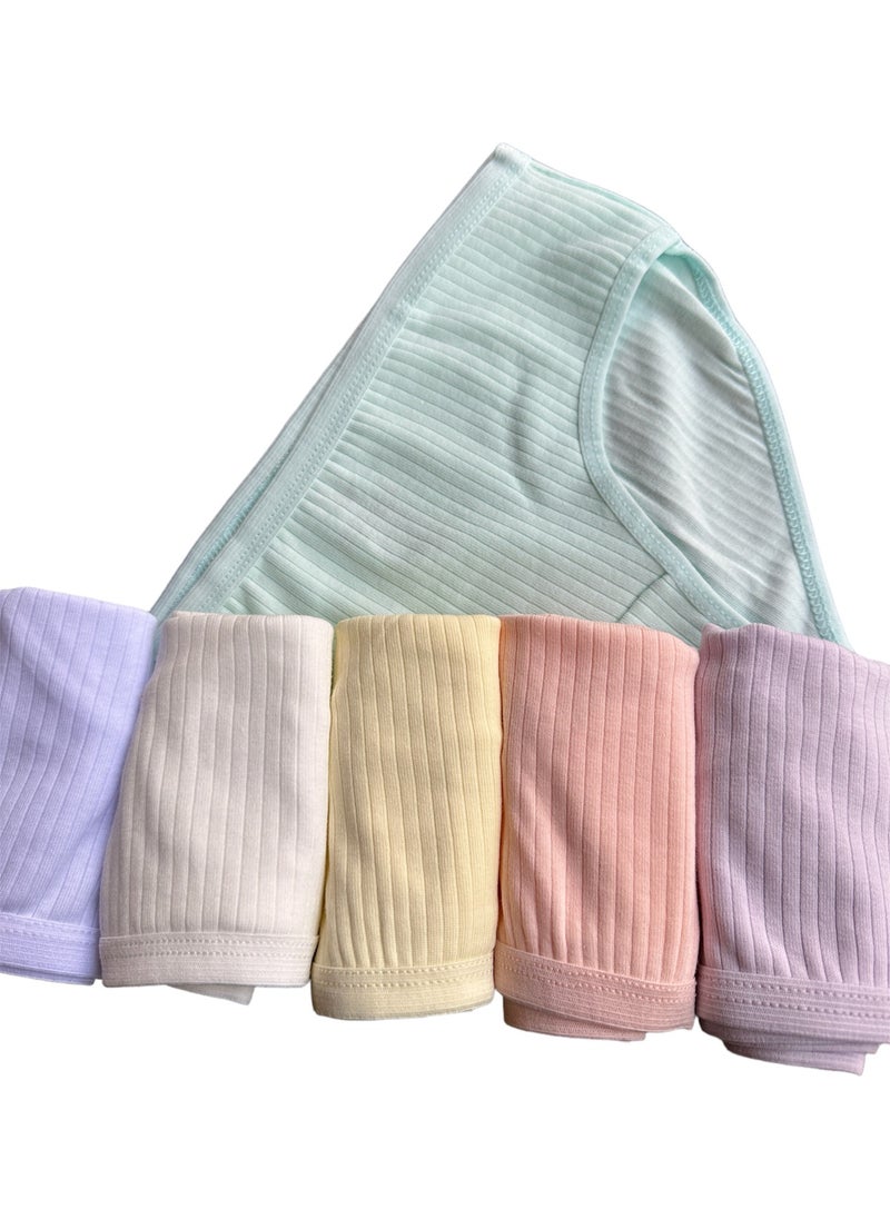 Tutku Dondeza 12-Pack Cotton Pastel Colored Ribbed Girls Panties  - Image 3
