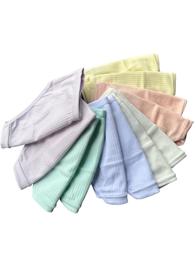 Tutku Dondeza 12-Pack Cotton Pastel Colored Ribbed Girls Panties  - Image 5