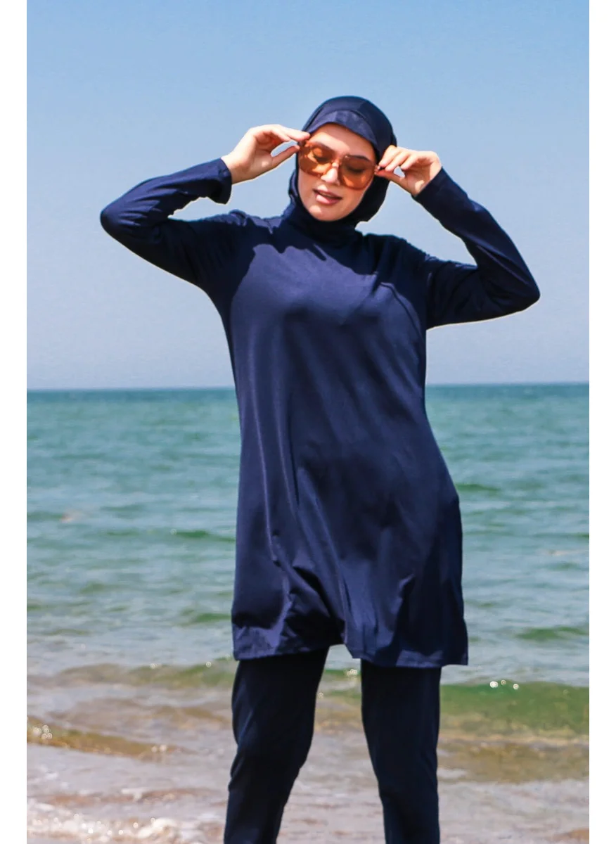 مارينا Full Covered Swimsuit 1969 - Navy Blue