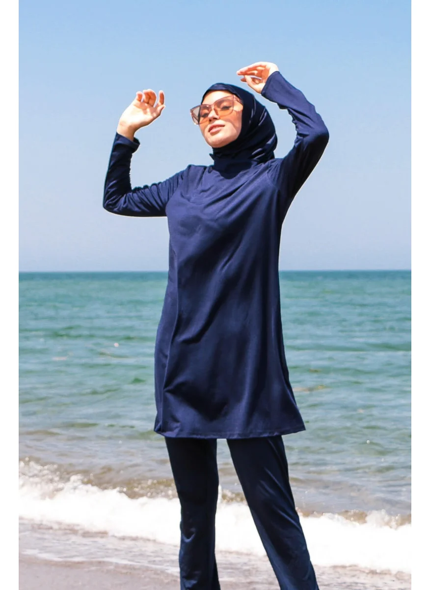 مارينا Full Covered Swimsuit 1969 - Navy Blue
