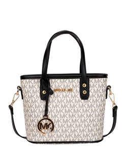 MK MK Jet Set Travel Extra Small Convertible Tote In Signature White And Black  - Image 1