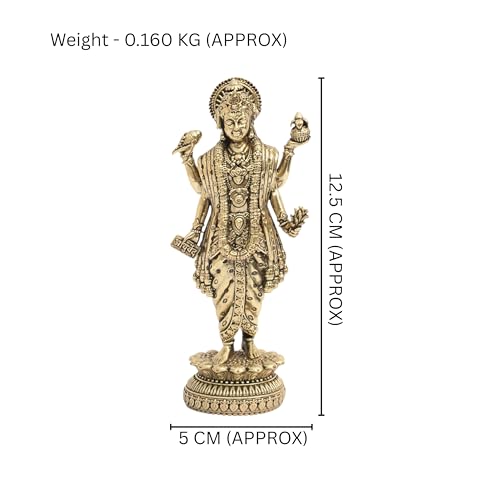 BRONGS Brass Dhanvantri Statue | Height - 13 cm Aprrox. | Weight - 160 Gram Approx. | Vastu Idol for Home and Office |Perfect for Vastu Remedy & Gift | Zonal Placement - NNE |Pack of 1 - Image 2