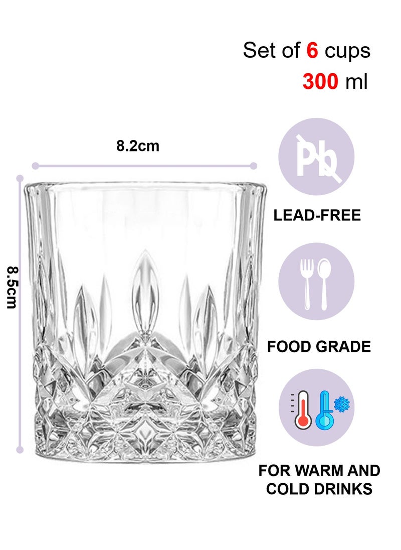 Glass Set, Set Of Six, Karen Yuhua Vintage Crystal Glass, Can Be Used For Drinking Water, Coffee, Tea, Juice, Milk, 300ML  - Image 3