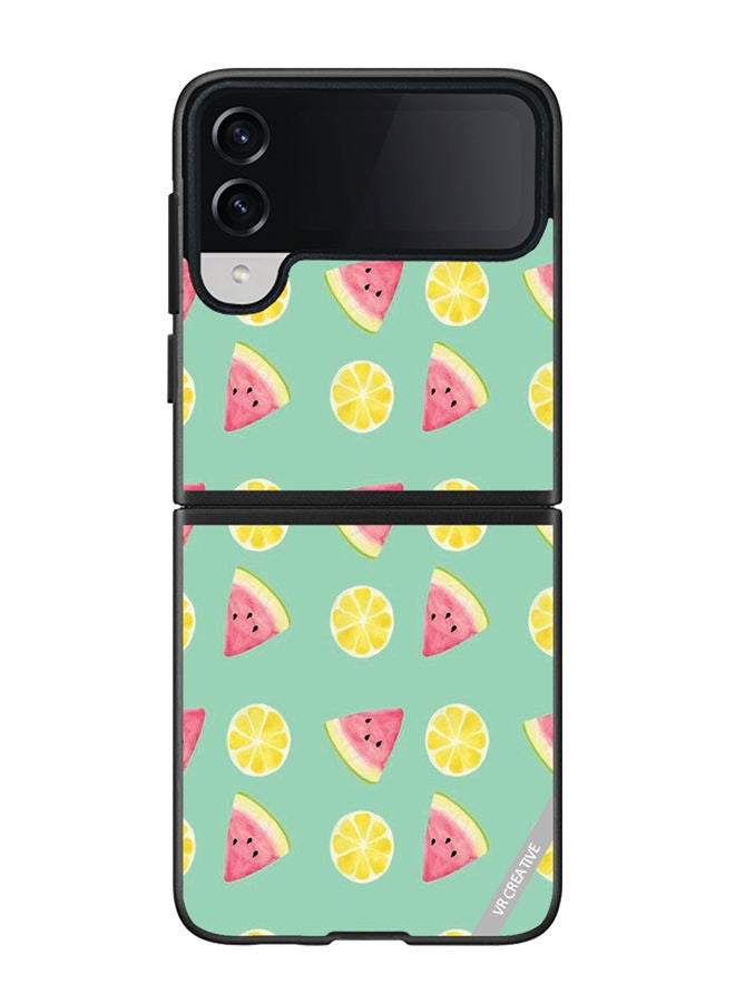 VR CREATIVE Protective Case Cover For Samsung Galaxy Z Flip4 Fruits Design Multicolour - Image 1