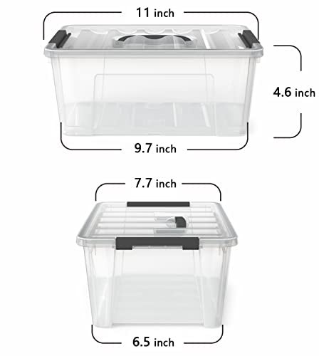 WYT Clear Storage Latch Bins, 6-Pack Storage Organizer Box with Handle and Lids, 5-Litre - Image 2