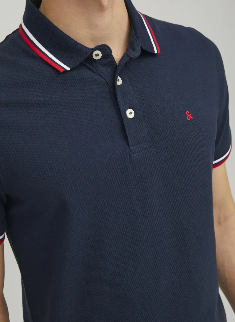JACK & JONES  Solid Slim Fit Polo for Men | Best Price UAE