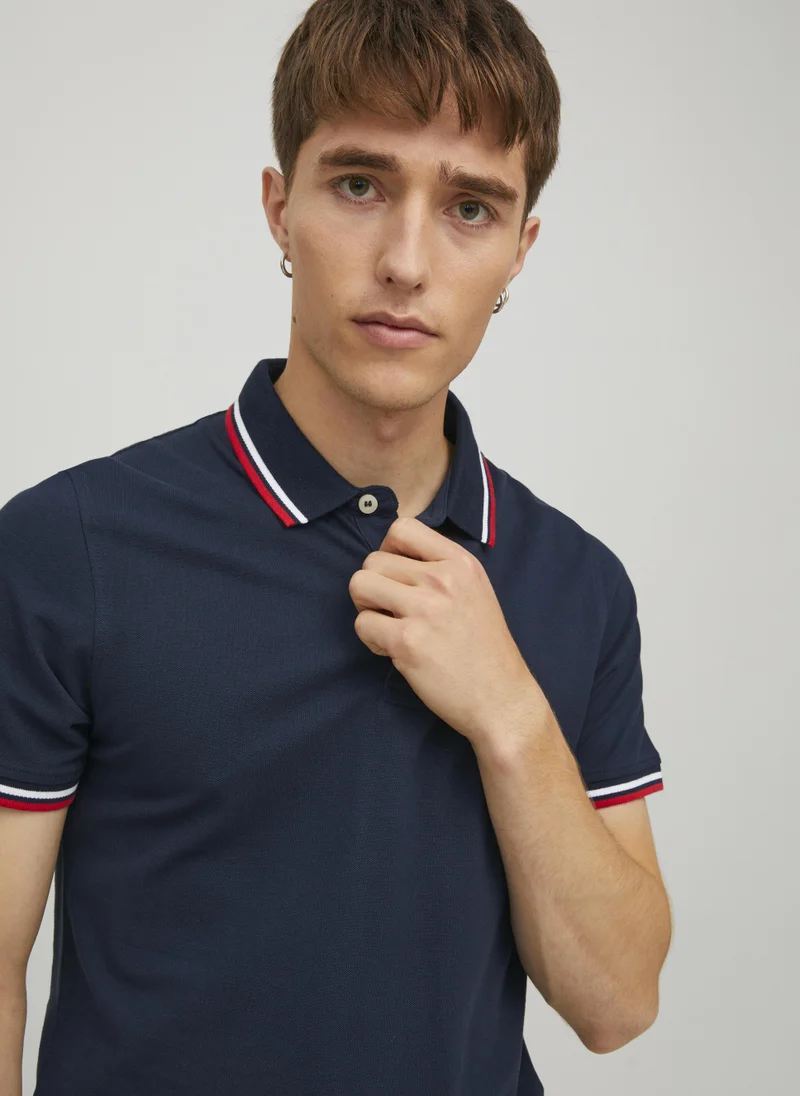 JACK & JONES  Solid Slim Fit Polo for Men | Best Price UAE