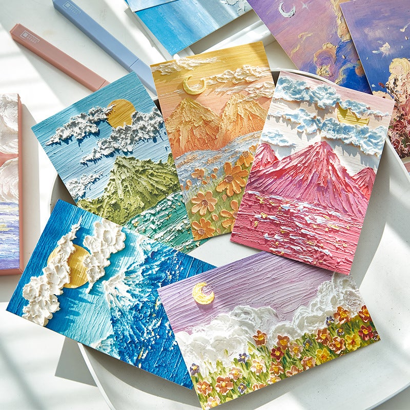 Morning Foam Postcard Four Seasons Light Language Series Oil Painting Art Style Gift Message Greeting Card Suit Card 30 - Image 3