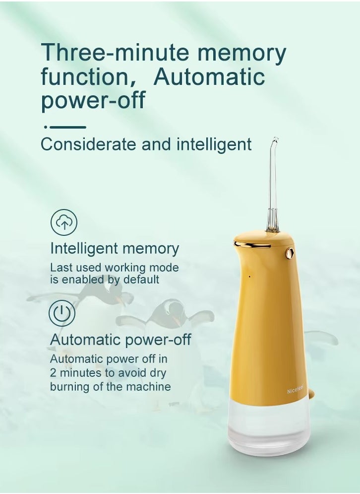 Nicefeel Mini Dental Water Flosser FC3940 – Penguin Design, Portable Oral Irrigator with 110ml Water Tank, 3 Modes, Low Noise, USB-C Rechargeable