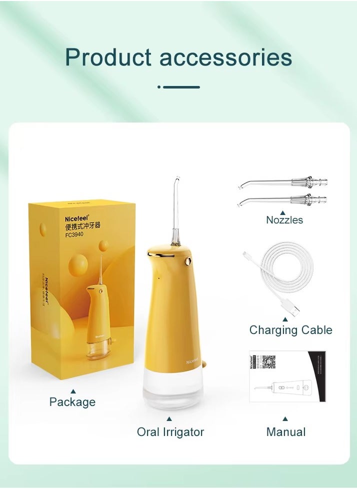 Nicefeel Mini Dental Water Flosser FC3940 – Penguin Design, Portable Oral Irrigator with 110ml Water Tank, 3 Modes, Low Noise, USB-C Rechargeable