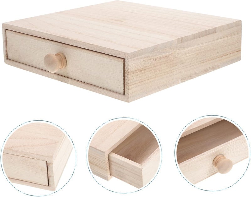 OSALADI Mini Wooden Craft Box Drawer Tea Storage Box Lid Small Storage Organizer for Tea Bags - Image 4