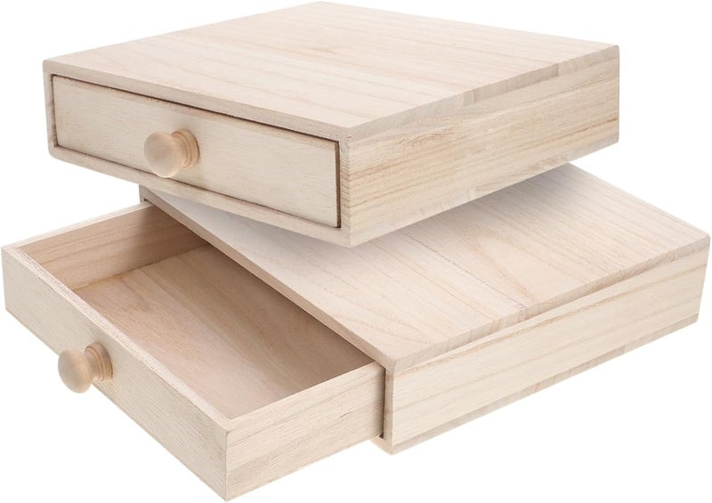 OSALADI Mini Wooden Craft Box Drawer Tea Storage Box Lid Small Storage Organizer for Tea Bags - Image 1