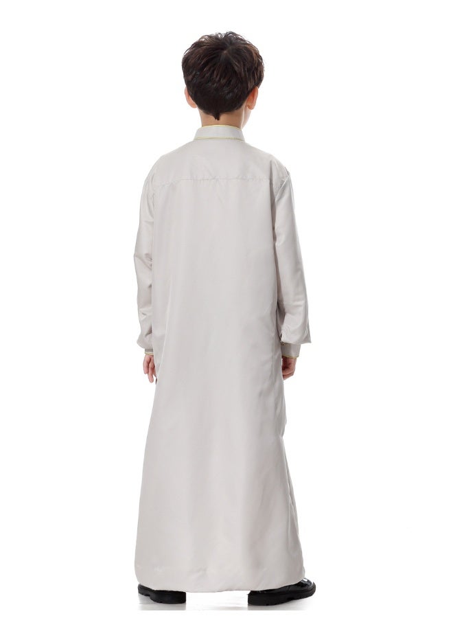 هانيميدو ثوب عربي - ثوب مسلم - قفطان بياقة ثابتة مع أزرار للصبي - Image 5